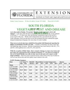 Hendry County Extension  PO Box 68 LaBelle, Florida 33975­0068   Phone (863) 674­4092  SOUTH FLORIDA  March 5, 2007 