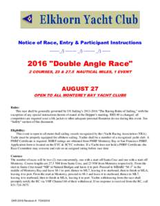 Notice of Race, Entry & Participant Instructions___ 