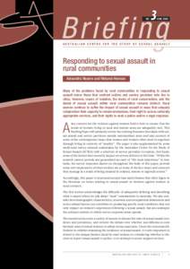 Chapter - Sexual assault in rural communities - Briefing - Australian Centre for the Study of Sexual Assault (ACSSA)