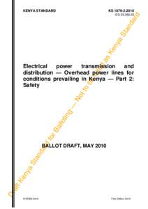 KS[removed], Overhead power lines for Kenya - Safety