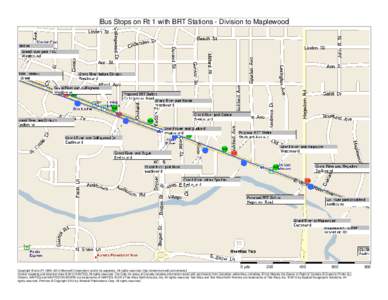 Bus Stops on Rt 1 with BRT Stations - Division to Maplewood