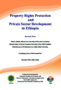 Property Rights Protection and Private Sector Development in Ethiopia Research Team Elias N. Stebek, PhD in Law, University of Warwick Law School