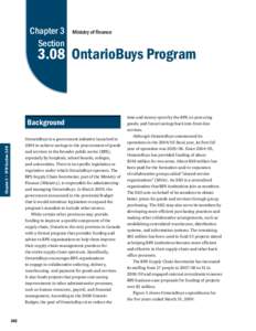 Chapter 3 Section Ministry of Finance[removed]OntarioBuys Program