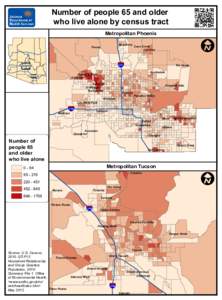 Number of people 65 and older who live alone by census tract Metropolitan Phoenix New River  Peoria