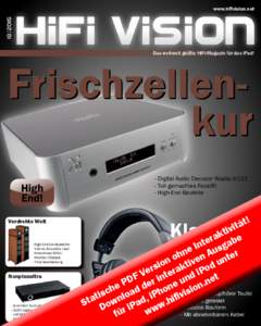 www.hifivision.net Das weltweit größte HiFi-Magazin für das iPad!