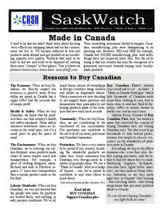 SaskWatch  Consumer Association of Saskatchewan Inc. ISSN[removed]Volume 26 Issue 4