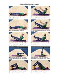 Advanced Core Strength Program  1.Beginning Position (BP) – On your back, hands beside your body.  Lift your legs and body off the floor until arms and