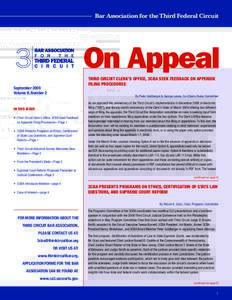 Bar Association for the Third Federal Circuit  On Appeal Third Circuit Clerk’s Office, 3CBA seek feedback on appendix filing procedures