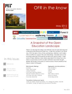 Office of Foundation Relations Monthly Digest OFR in the know  May 2012