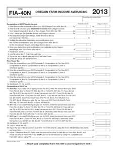 Form FIA-40N and Form FIA-40P, Oregon Farm Income Averaging, and Schedule Z, Computation of Tax, [removed]