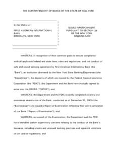 New York State Banking Department / Call report / Federal Reserve System / Government / United States federal banking legislation / Finance / Dodd–Frank Wall Street Reform and Consumer Protection Act / Banking in the United States / Bank regulation in the United States / Financial regulation / Federal Deposit Insurance Corporation