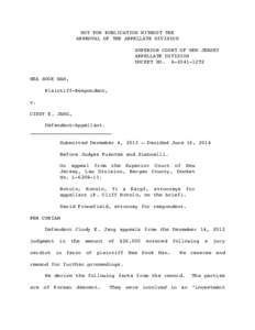 NOT FOR PUBLICATION WITHOUT THE APPROVAL OF THE APPELLATE DIVISION SUPERIOR COURT OF NEW JERSEY APPELLATE DIVISION DOCKET NO. A-2041-12T2 HEA SOOK HAN,