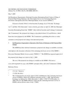 United States securities law / Municipal Securities Rulemaking Board / United States Securities and Exchange Commission / U.S. Securities and Exchange Commission / Securities Exchange Act / Financial system / Economy of the United States / Tower Amendment / Financial regulation / Self-regulatory organizations / Electronic Municipal Market Access