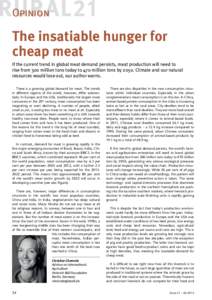 Opinion  The insatiable hunger for cheap meat If the current trend in global meat demand persists, meat production will need to rise from 300 million tons today to 470 million tons byClimate and our natural