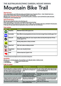 THE AUSTRALIAN BOTANIC GARDEN, MOUNT ANNAN  Mountain Bike Trail Opening hours  Public are permitted to use the Trail only during normal Garden hours of operation (10 am  –  5 pm). Outside these hours,