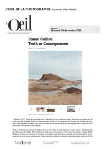 L’OEIL DE LA PHOTOGRAPHIE  November 2014, FRANCE « OctobreDans la préparation de l’itinéraire de mon prochain séjour américain, je repère sur la carte une ville appelée Truth or Consequences (Vérité o