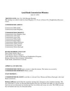 Land Bank Commission Minutes