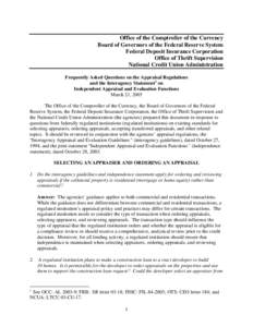 Finance / Land law / Uniform Standards of Professional Appraisal Practice / Market value / Mortgage loan / Appraiser / Construction loan / Comp Check / Loan origination / Mortgage / Real estate / Real estate appraisal