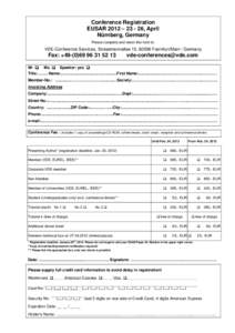 Microsoft Word - EUSAR 2012 Registration Form.doc