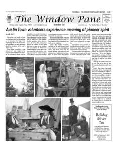 November 18, 2003 THE BULLETIN Page 5  NOVEMBER ~ THE WINDOW PANE PULLOUT SECTION ~ PAGE 1 The Window Pane