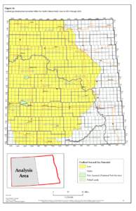 Figure 36.  Coalbed gas development potential within the North Dakota Study Area for 2010 through[removed]102W  100W