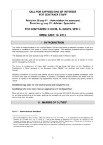 Law / Education / Civil Service of the European Union / European Personnel Selection Office / Office for Harmonization in the Internal Market / Community Trade Mark / Trademark / Recruitment / Test / Intellectual property law / Trademark law / European Union