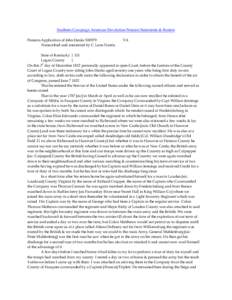 Southern Campaign American Revolution Pension Statements & Rosters Pension Application of John Danks S30979 Transcribed and annotated by C. Leon Harris. VA