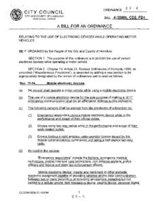 ,*~CITY COUNCIL CITY AND COUNTY OF HONOLULU ORDINANCE BILL