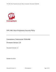 Concepteers Teleconsole TCS6U4W FIPS 140 Security Policy v1-3