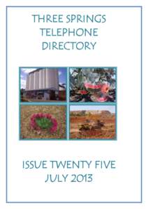 THREE SPRINGS TELEPHONE DIRECTORY ISSUE TWENTY FIVE JULY 2013