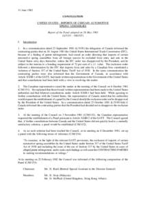 11 June 1982 CONCILIATION UNITED STATES - IMPORTS OF CERTAIN AUTOMOTIVE SPRING ASSEMBLIES Report of the Panel adopted on 26 May[removed]L[removed]30S/107)