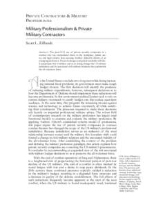 Private Contractors and the US Military