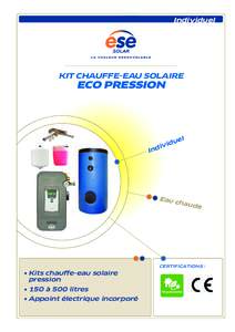 Individuel  KIT CHAUFFE-EAU SOLAIRE ECO PRESSION