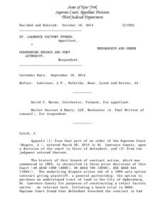 State of New York Supreme Court, Appellate Division Third Judicial Department Decided and Entered: October 16, 2014 ________________________________