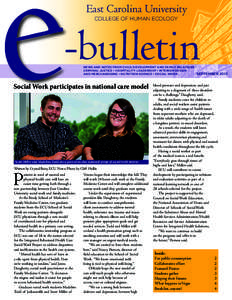 East Carolina University COLLEGE OF HUMAN ECOLOGY -bulletin  NEWS AND NOTES FROM CHILD DEVELOPMENT AND FAMILY RELATIONS •