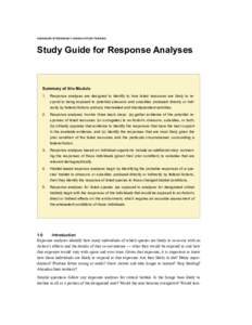 ADVANCED INTERAGENCY CONSULTATION TRAINING  Study Guide for Response Analyses Summary of this Module 1.