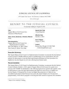 Report to the Judicial Council