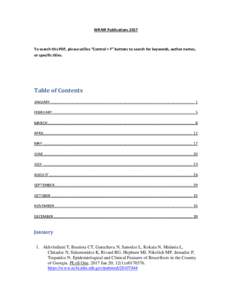WRAIR PublicationsTo search this PDF, please utilize “Control + F” buttons to search for keywords, author names, or specific titles.  Table of Contents