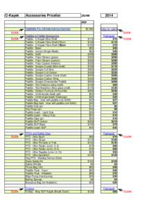 C-Kayak  Accessories Pricelist June