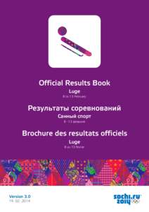 Official Results Book Luge 8 to 13 February