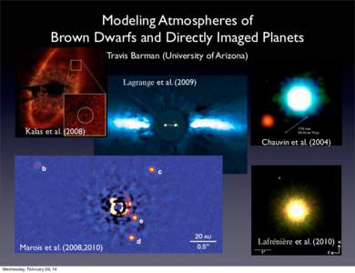 Modeling Atmospheres of Brown Dwarfs and Directly Imaged Planets Travis Barman (University of Arizona) Lagrange et al[removed]Kalas et al[removed])