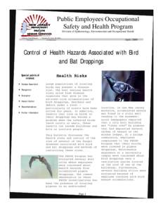 Public Employees Occupational Safety and Health Program Division of Epidemiology, Environmental and Occupational Health Christine Todd Whitman Governor