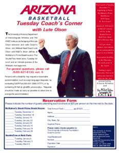 Tuesday Coachs Corner with Lute Olson The University of Arizona Department  of Intercollegiate Athletics and 790