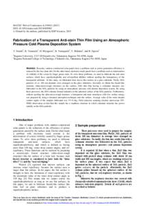 MATEC Web of Conferences 4, DOI:   matecconf  C Owned by the authors, published by EDP Sciences, 2013