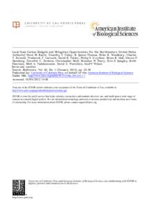 Local-Scale Carbon Budgets and Mitigation Opportunities for the Northeastern United States Author(s): Steve M. Raciti, Timothy J. Fahey, R. Quinn Thomas, Peter B. Woodbury, Charles T. Driscoll, Frederick J. Carranti, Dav