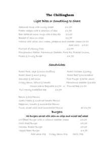 The Chillingham Food Menu