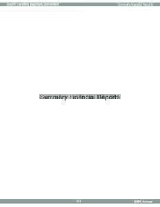 South Carolina Baptist Convention  Summary Financial Reports Summary Financial Reports