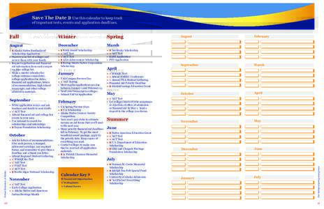 Use this calendar to keep track » of important tests, events and application deadlines. Save The Date