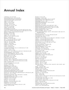 Annual Index AAPS History – 8(1):19-25, 2003 Abortion & Breast Cancer – 8(2):41-45, 2003 Abortion & Informed Consent – 8(3):65-66, 2003 Abortion & Premature Birth – 8(2):46-49, 2003 Adams, H. – 8(1):1, 2003