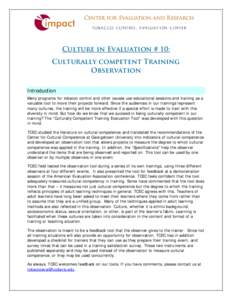 Microsoft Word - Culture in Eval #10 Culturally Competent Training Obs.docx